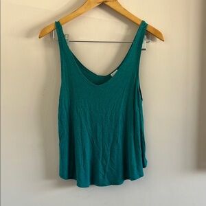 Blue Relaxed Sleeveless Tank Top